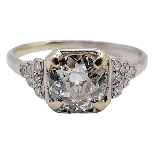 Bague 52 Bague solitaire art déco platine et diamant 58 Facettes A05698