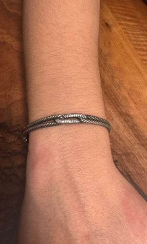 Bracelet David Yurman - Bracelet Argent Et Diamants 58 Facettes