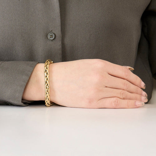 Bracelet Bracelet or jaune maille palmier 58 Facettes AUX10242