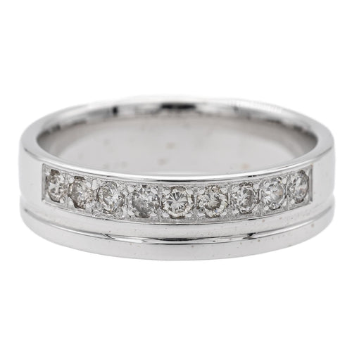 49 Bague Demi alliance Or blanc Diamant 58 Facettes 1623027CN