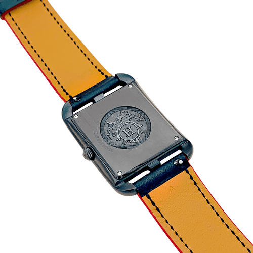 Montre Montre Mixte Hermès, "Cape Cod Shadow, acier noirci, cuir. 58 Facettes 34546