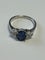 Bague 55 Bague or blanc ornée d'un Saphir de taille ovale 58 Facettes 205672