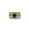 Bague - Or bi-colore, Diamants & Saphir