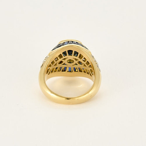 Bague 54 Bague en or jaune, saphirs et diamants 58 Facettes B250464