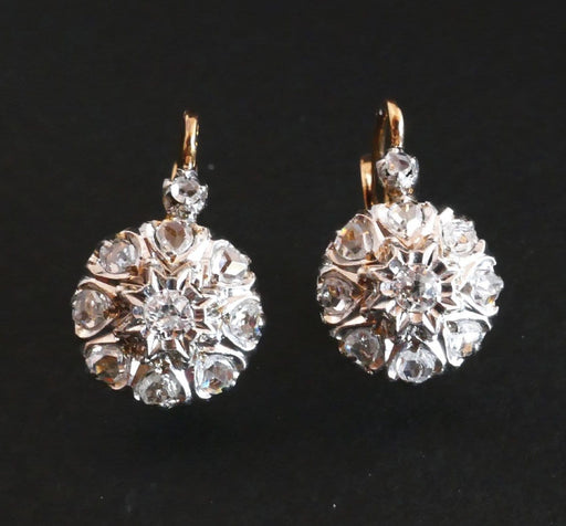 Old cut diamond sleeper earrings 58 Facettes