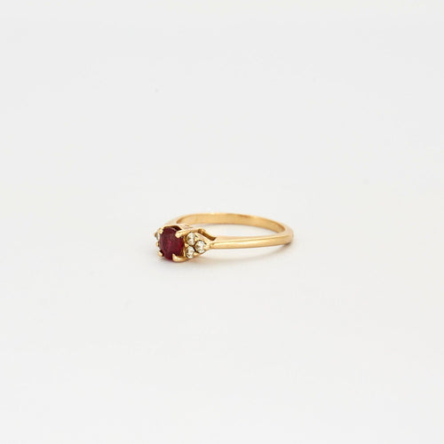 Bague 52 Bague solitaire rubis diamants 58 Facettes LP562