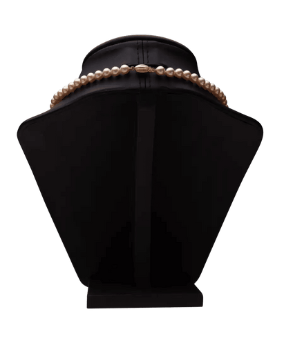 Collier Top Gemme Or jaune 18K Perle crème rosé