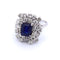 Bague Bague en or blanc 18 carats avec saphir et diamants 58 Facettes