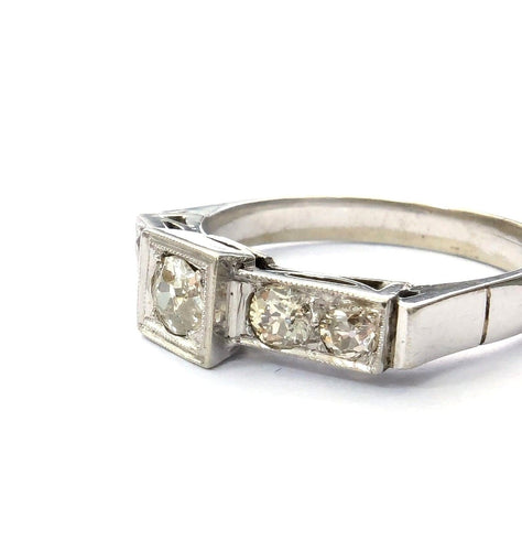 Bague 55 Bague en or blanc avec diamants 58 Facettes