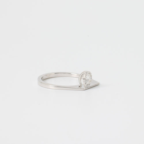 Bague 52 SOLITAIRE DIAMANT OR GRIS 18K 58 Facettes