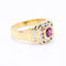 Bague 54 yellow gold Ring with Diamonds and Ruby 58 Facettes N102933EJ