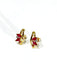 Boucles d'oreilles Paire de boucles d'oreilles or jaune, diamants et rubis 58 Facettes