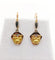 Boucles d'oreilles Dormeuses fleur finement ciselée en or 18k Art déco 58 Facettes A06469