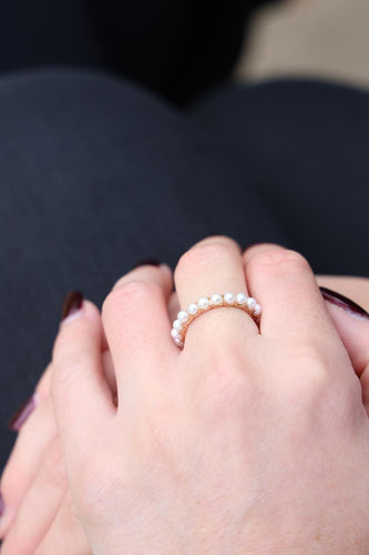 Bague 54 Ginette NY Bague Alliance Maria Or rose Perle 58 Facettes 2393914CN