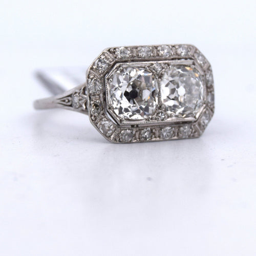 Bague 59 Bague déco en platine et diamants 58 Facettes