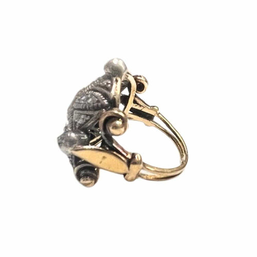 Bague 52 Bague Art Nouveau diamants émeraudes 58 Facettes Q131B(950)