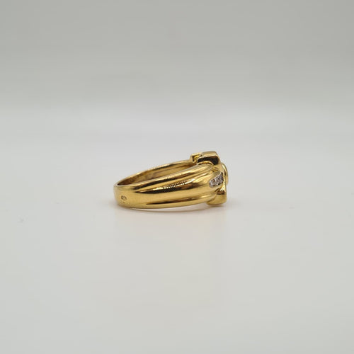 Bague 54 Bague or jaune 18 carats sertie de diamants 58 Facettes