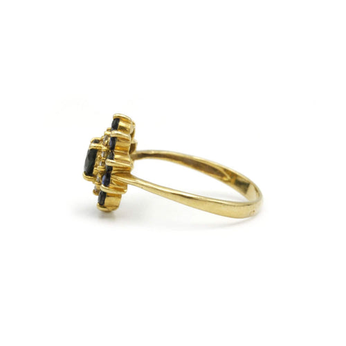 Bague 54 Bague Marguerite Diamants et Saphirs 58 Facettes 240129R