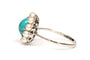 Bague Art Déco en or blanc 18 carats sertie d'une turquoise et de perles