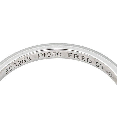 Bague 50 Fred Bague Demi alliance Fred for Love Platine Diamant 58 Facettes 4607371RV