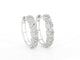 Boucles d'oreilles Boucles d'oreilles créoles en or blanc avec cinq chatons et diamants 58 Facettes 2111