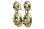 Boucles d'oreilles vintage en or jaune serties de diamants, saphirs, émeraudes et rubis