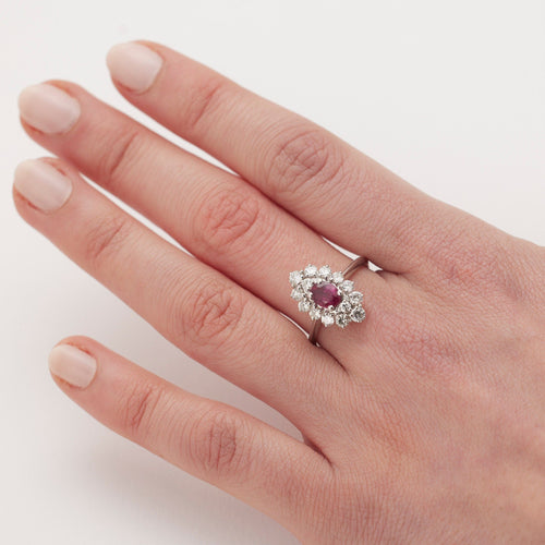 Bague 58 Bague rubis et diamants 58 Facettes