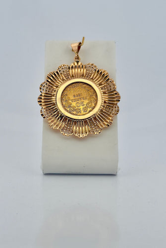 Pendentif Pendentif vintage or 18 carats et pièce de 20 Francs Napoléon 58 Facettes