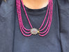 Collier Collier ancien 4 rangs perles de rubis 58 Facettes