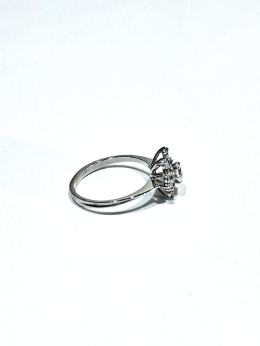 Bague 54 Bague étoile or blanc et diamants 58 Facettes