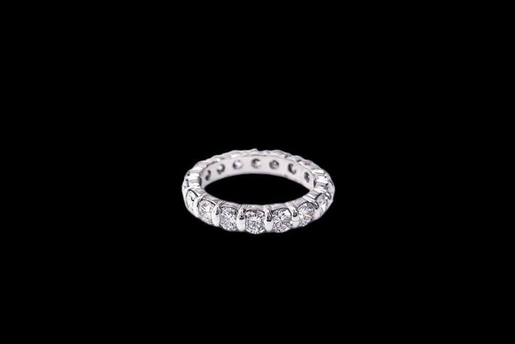 Bague 57.5 Alliance diamant or blanc 58 Facettes ALL.CHIROL-1125