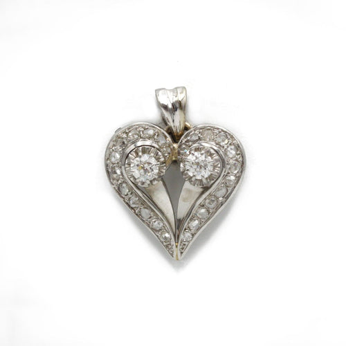 Pendentif Pendentif Coeur - Or blanc et diamants 58 Facettes 1129