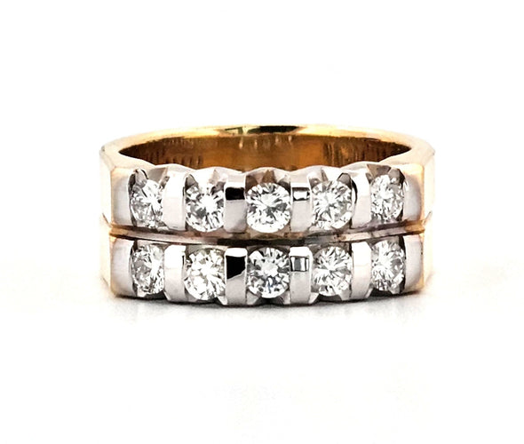 Bague 54 Bague en or jaune avec diamants 58 Facettes