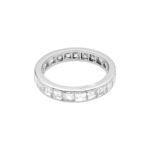Bague 48 Alliance en platine et diamants. 58 Facettes 35108