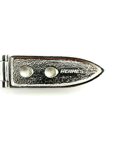 Collier HERMES. Collection "Boucle sellier", collier vintage en argent 58 Facettes