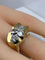 Bague Tank en or jaune 18 carats et platine sertie de diamants 58 Facettes AB665