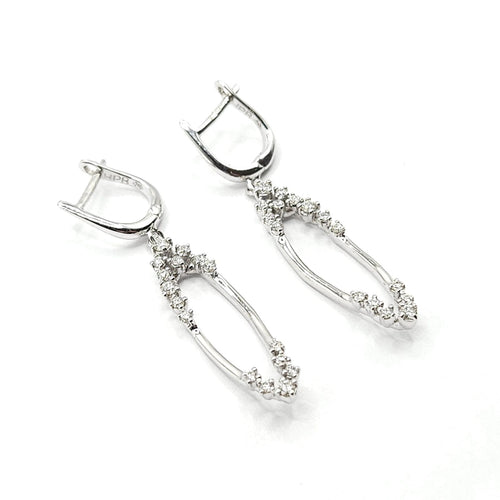 Boucles d'oreilles Boucles d'oreilles or blanc diamants 58 Facettes