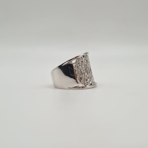 Bague 53.5 Bague or blanc sertie de diamants naturels 58 Facettes