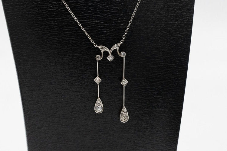 Collier Collier négligé en or, platine et diamants, fin du XIXe et XXe siècle 58 Facettes 11033