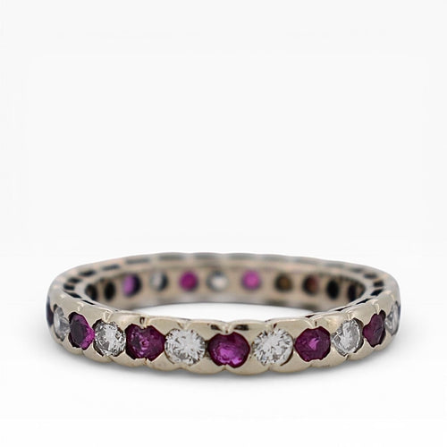 Bague 52 Alliance Éternité Vintage - Or 18 carats, Rubis et Diamants 58 Facettes 559