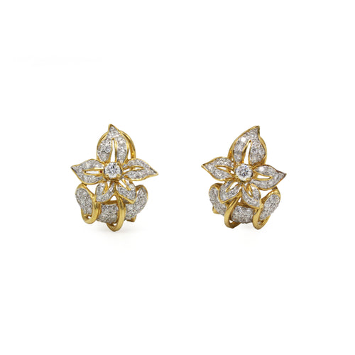 Boucles d'oreilles Lierres - Or jaune & Diamants