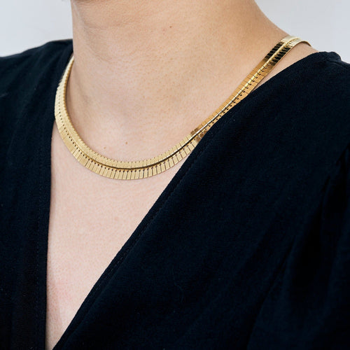 Collier Collier or jaune maille palmettes 58 Facettes PL06