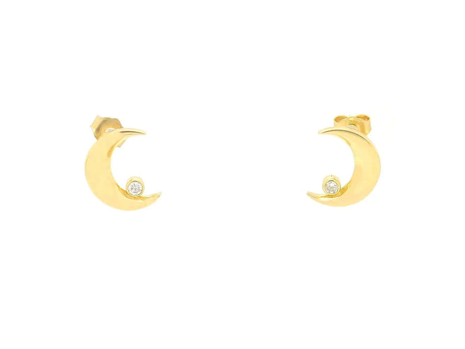 Orecchini Luna in oro giallo con diamanti