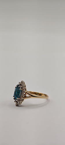 Bague Bague topaze et diamants en or jaune et blanc 18k 58 Facettes 21016509