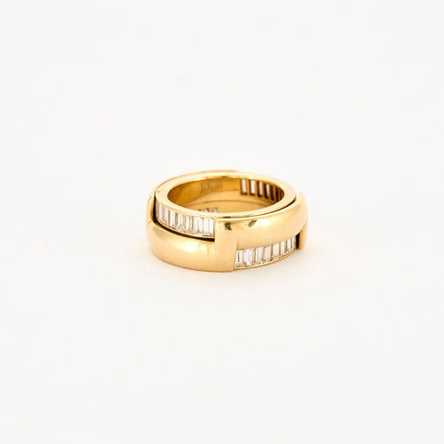 Bague 52 Bague or jaune et baguettes transformable 58 Facettes
