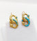 Boucles d'oreilles Dormeuses victorienne or jaune infini et émail bleu (circa 1870) 58 Facettes A06050