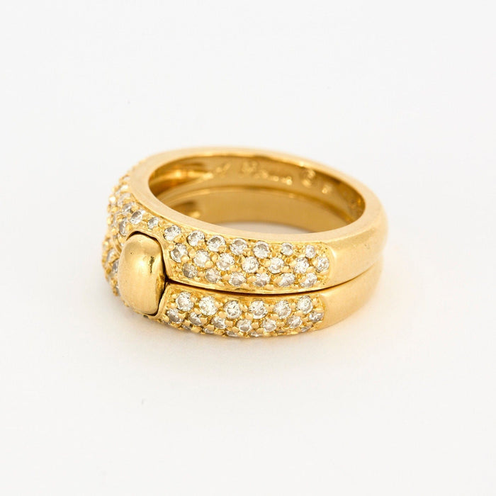 Bague 53 A.ROURE - « CHUT….JE T’AIME » - Bague ouvrante or jaune et diamants 58 Facettes GU09