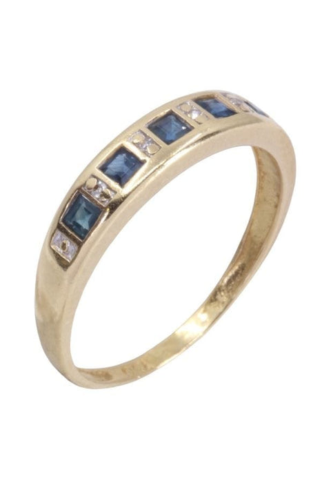 Bague 53 Bague or jaune saphirs et diamants 58 Facettes 091711