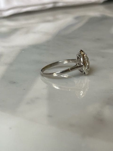 Bague 51 Bague Art Déco, diamants, platine 58 Facettes