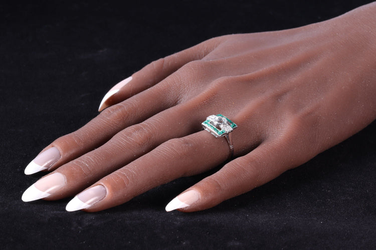 Bague 56 Histoire d'amour des années 1920 : bague de fiançailles Art déco 58 Facettes 17248-0031